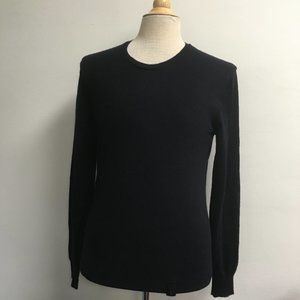 LOUIS VUITTON black 100% CASHMERE crew neck SWEATER made in Italy L